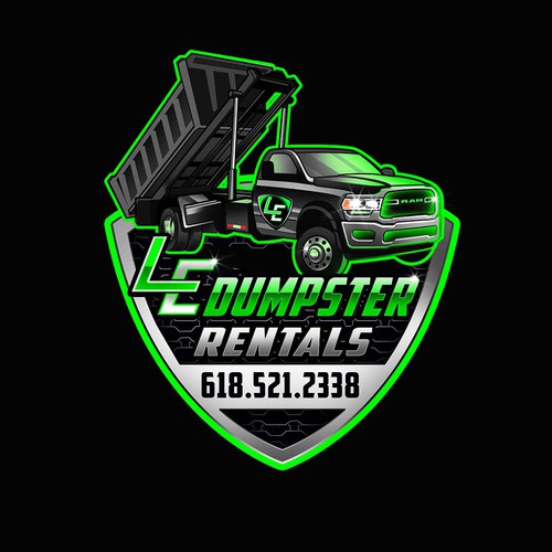 Vector logo with the title 'Illustrative logo for Le Dumpster Rentals'