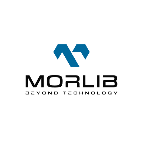 Arrow brand with the title 'Logo designs for MORLIB'