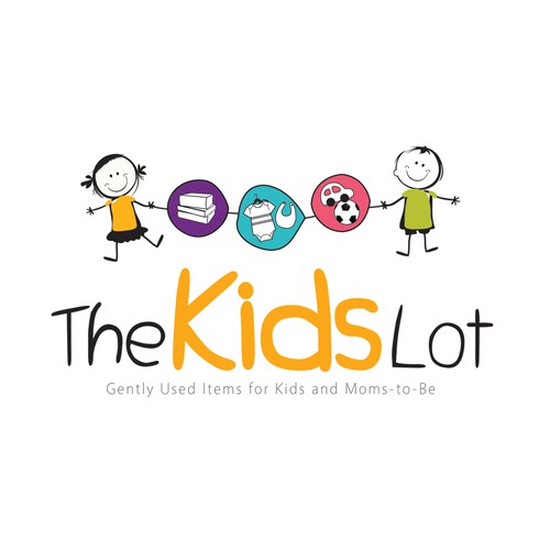 Clothing logo with the title 'the kids lot logo design'
