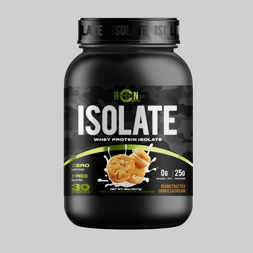 Nutrition packaging with the title 'protein'