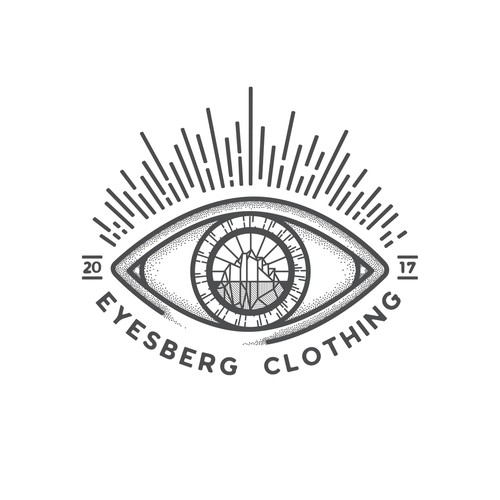 Eye logo with the title 'Eyesberg Clothing'