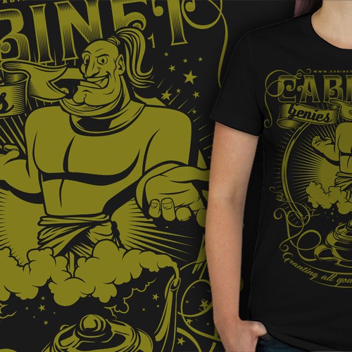 Lamp design with the title 'GENIES VECTOR T SHIRT'