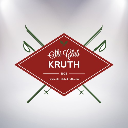 Ski logo with the title 'modernisation du logo du Ski Club Kruth!'