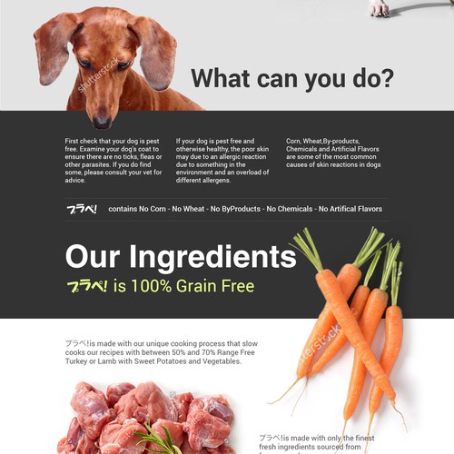 Trust design with the title 'Design a landing page  for Planet Pet products '