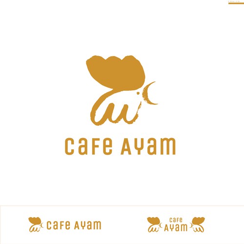 Asian logo with the title 'Rooster CAFE logo'