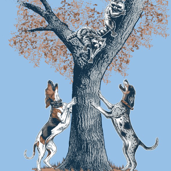 Nature t-shirt with the title 'Racoon hunt'