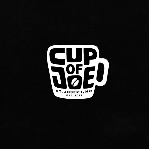 Venue design with the title 'Custom Logo for Cup of Joe St. Joseph, Missouri'