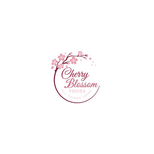 Cherry blossom logo with the title 'Elegant logo concept for a Japanese restaurant'