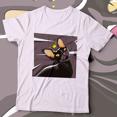 Cat t-shirt with the title 'T-shirt design contest entry'