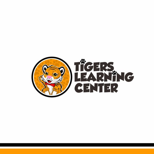 Tiger logo with the title 'Fun Logo for Tiger Learning Center'