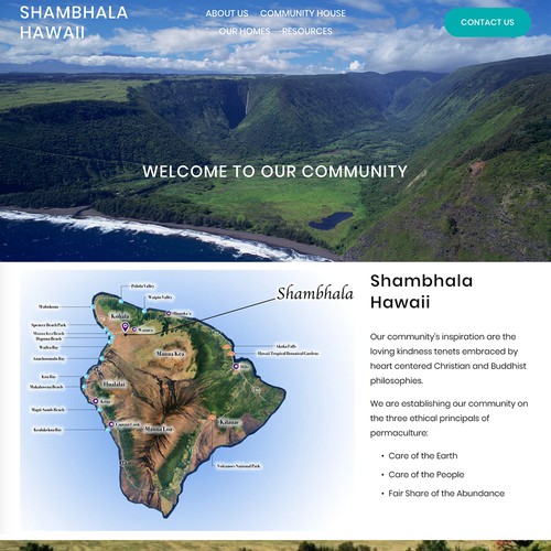 Airbnb design with the title 'Shambala Hawaii Design'