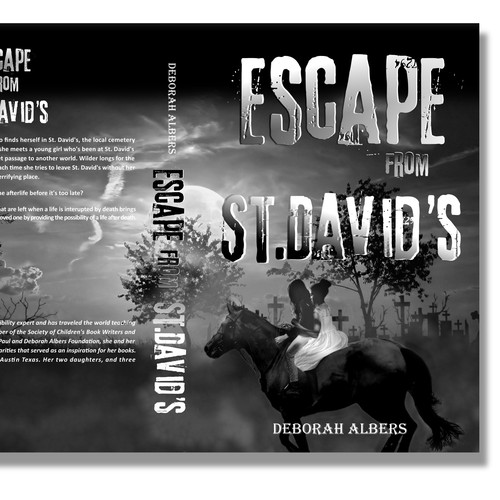 Ghost book cover with the title 'Escape from a cemetary'