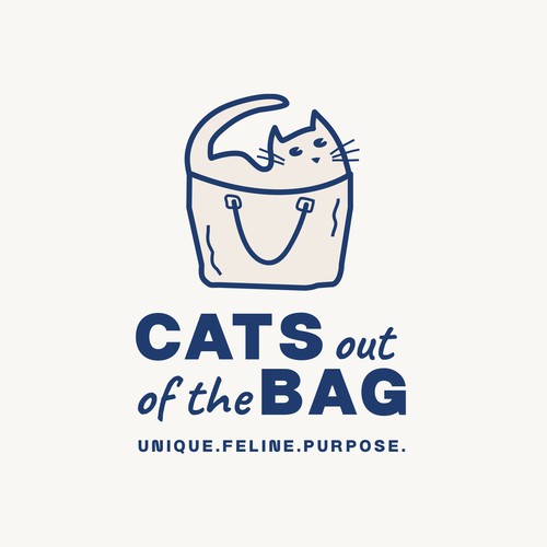 Cute cat logo with the title 'Cute logo design for an ecommerce retailer for cats and people who love them'