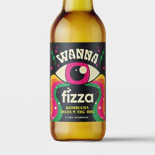 Kombucha label with the title 'Fizza Kombucha'