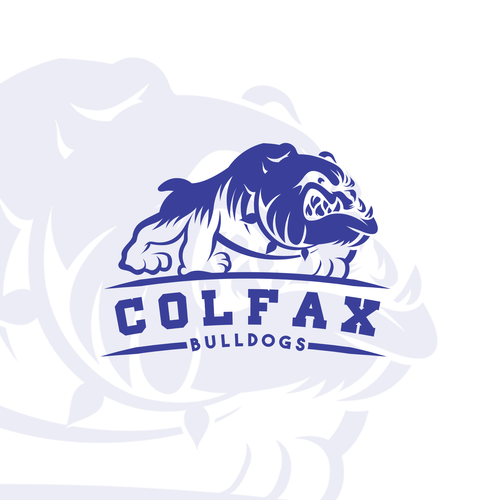Bulldog logo with the title 'Colfax bulldogs'