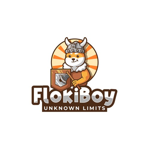 Kawaii logo with the title 'Cute Viking Shiba Inu'