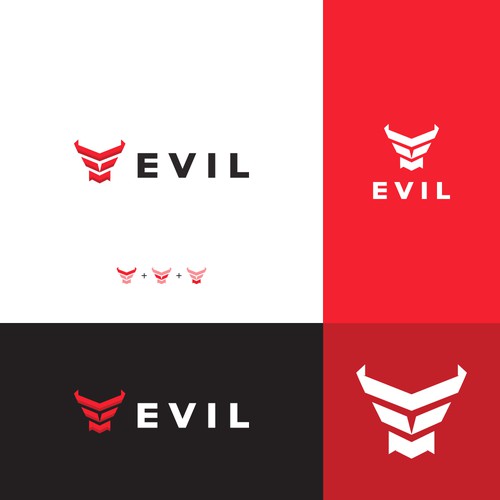 Devil logo with the title 'Evil Logo Design'