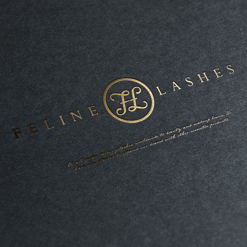 Luxury design logo with the title 'FELINE LASHES'