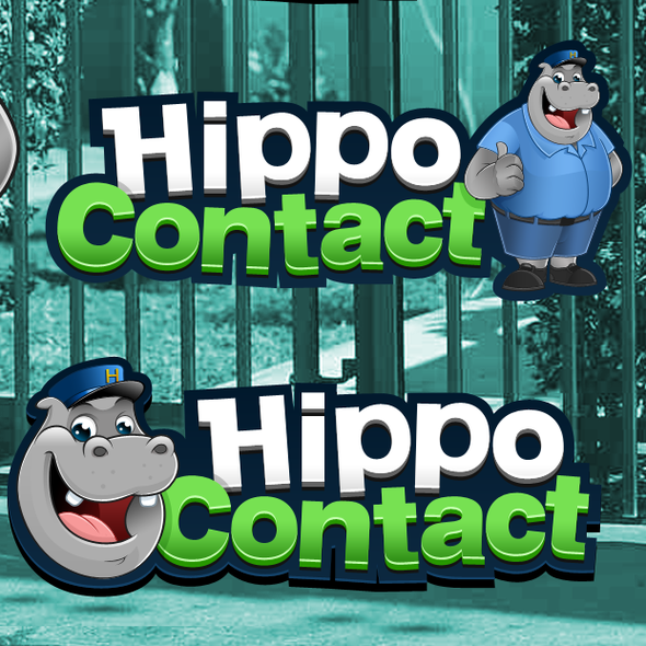 Contact design with the title 'Hippo Contact needs a new logo'
