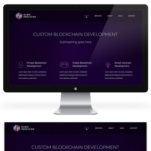 Purple website with the title 'Web design for IT Consulting Company'