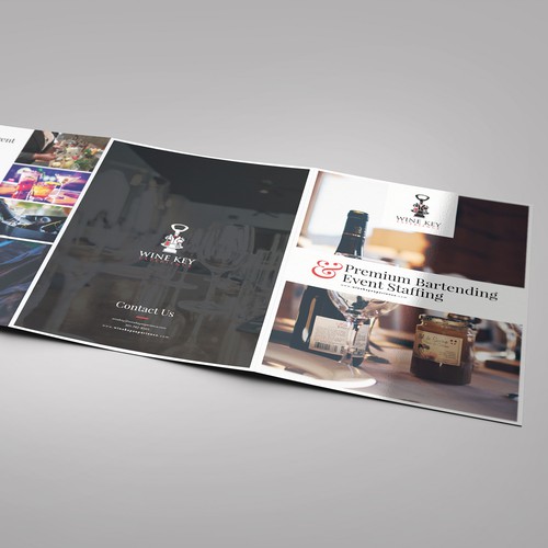 Tri-fold design with the title 'Bartending Service needs an elegant brochure'