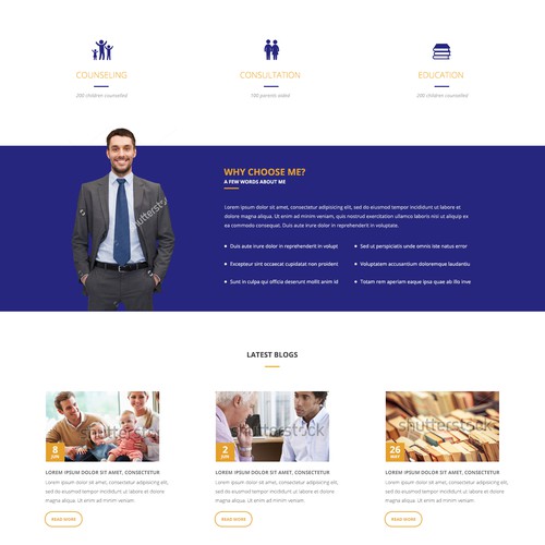 Therapy website with the title 'Children Psychological Services Web Design'