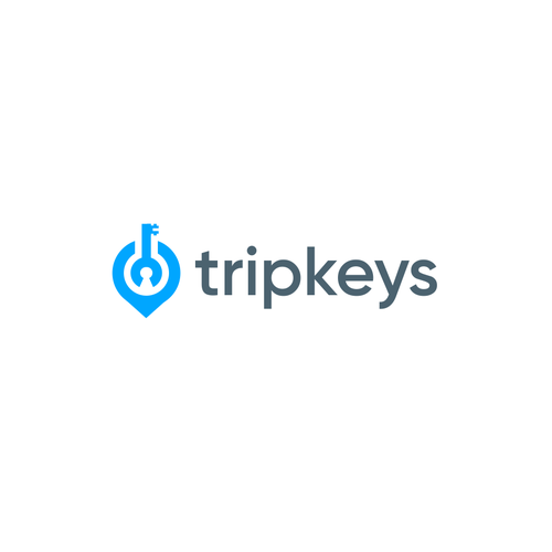 Travel agency logo with the title 'pin + key'