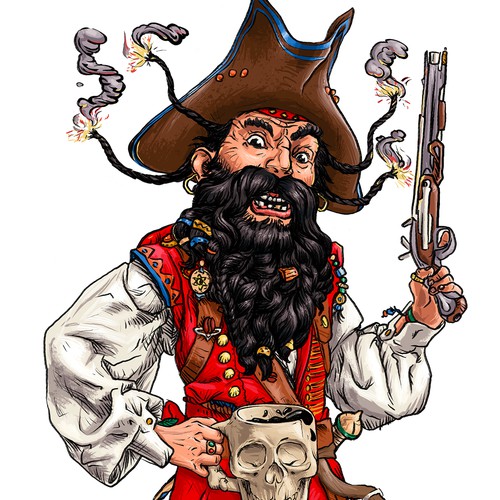 Digital artwork with the title 'Illustrated logo for a craft coffee company'