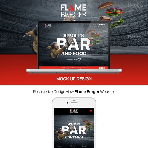 Photography website with the title 'Website Design Flame Burger'
