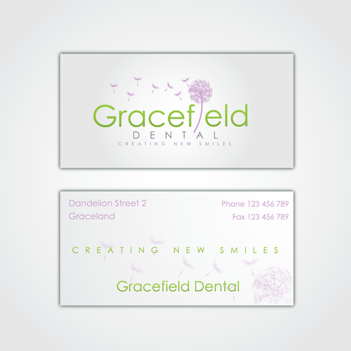 Dandelion design with the title 'logo for Gracefield Dental'