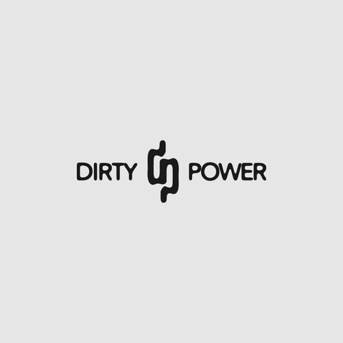 Rolling stone logo with the title 'simple logo for Dirty Power (hard rock band/trio)'