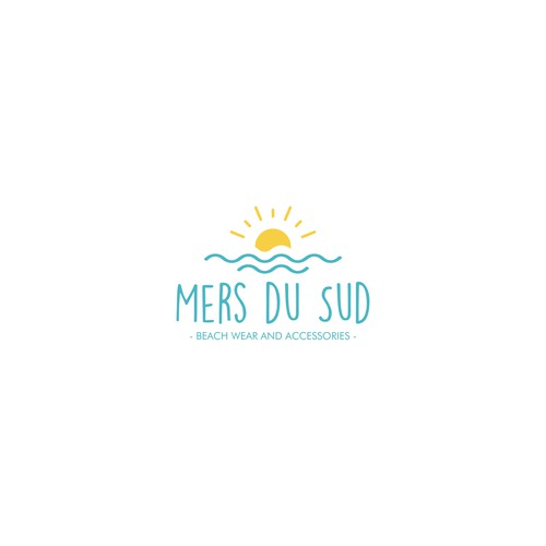 Beachwear design with the title 'logo Mers du Sud'