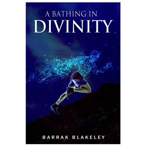 Superhero book cover with the title 'A Bathing in Divinity'