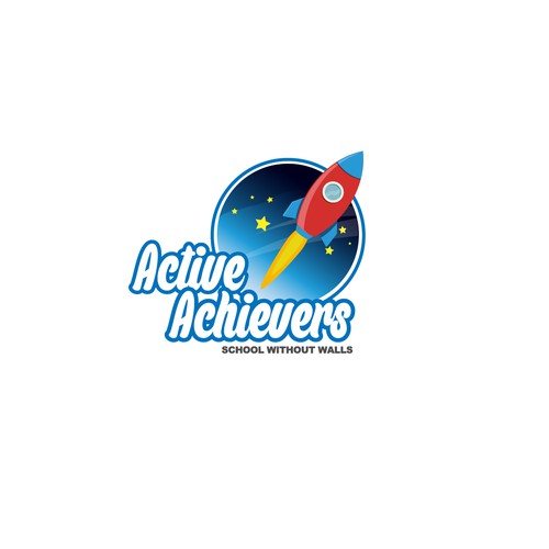 School brand with the title 'Create an animated rocketship to launch into space for Active Achievers!'