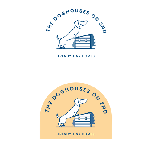 Digital art logo with the title 'Dachshund tiny house'