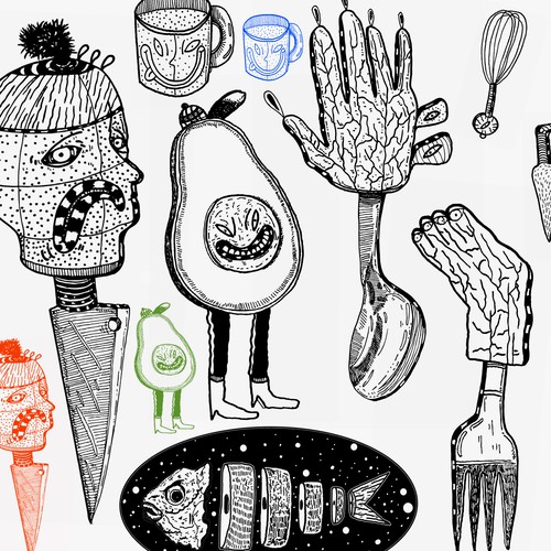 Fish t-shirt with the title 'small taxonomy of a kitchen'