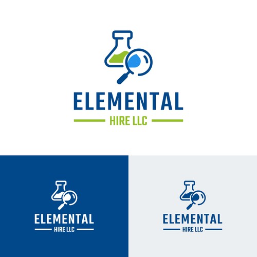 Chemical logo with the title 'Logo Concept for Elemental Hire LLC'