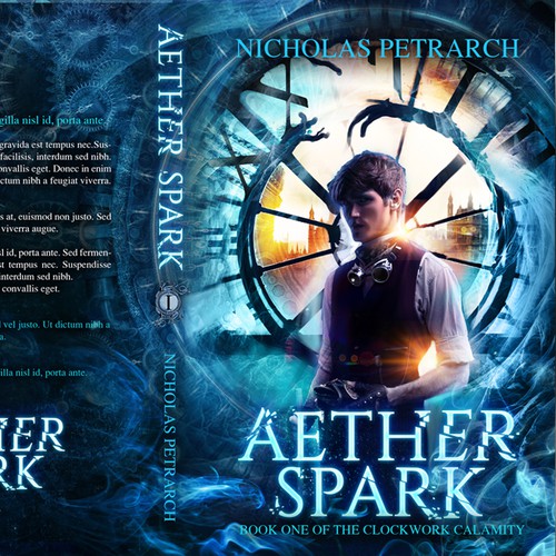 Steampunk design with the title 'Aether Spark'