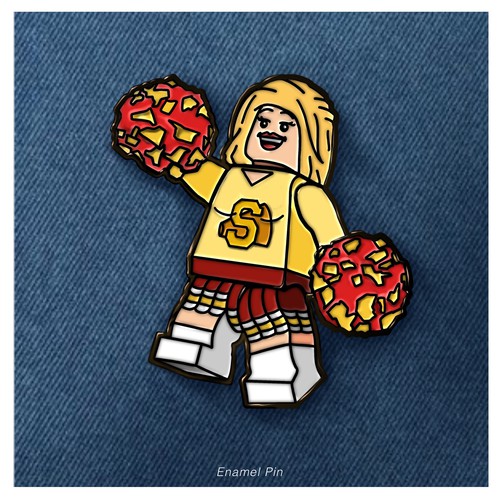 Lego design with the title 'Lego style character for Enamel pin'
