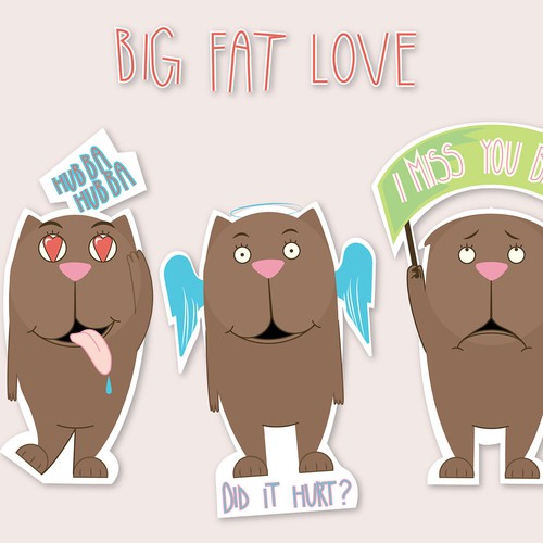 Emoticon artwork with the title 'Big Fat Love '