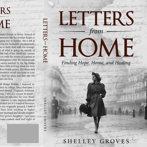 Black and white book cover with the title 'Letters from Home'
