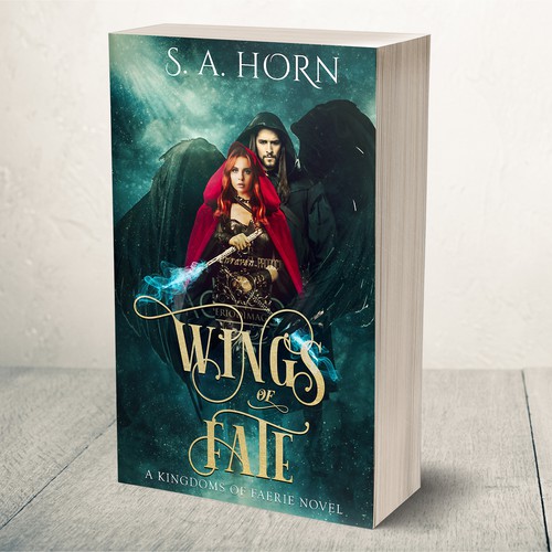 Angel book cover with the title 'Book cover for Fantasy novel'