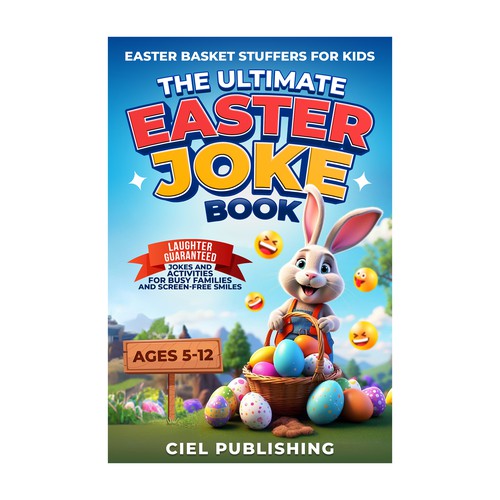 3D book cover with the title 'The Ultimate Easter Joke Book'