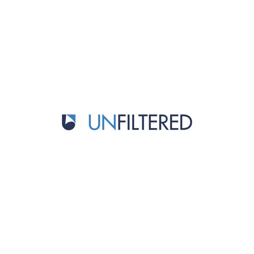 U logo with the title 'Concept for Unfiltered, an email newsletter for a software company'