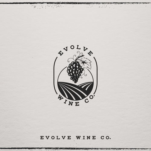 Grape logo with the title 'Evolve Wine Co.'