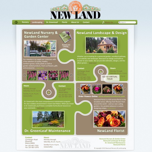 Florist design with the title 'Webdesign for a family owned company'