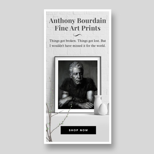 Fine art design with the title 'Banner ads to sell fine art prints'