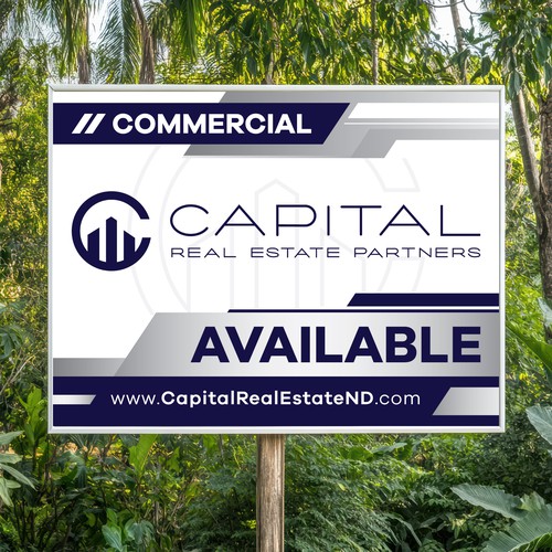 Listing design with the title 'Capital Real Estate Partners – Commercial Real Estate Yard Sign Design'