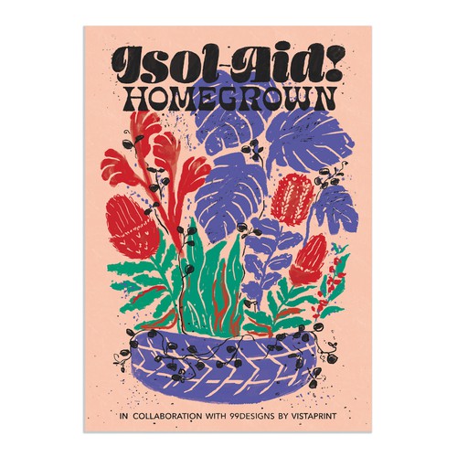 Plant illustration with the title 'Music festival poster'