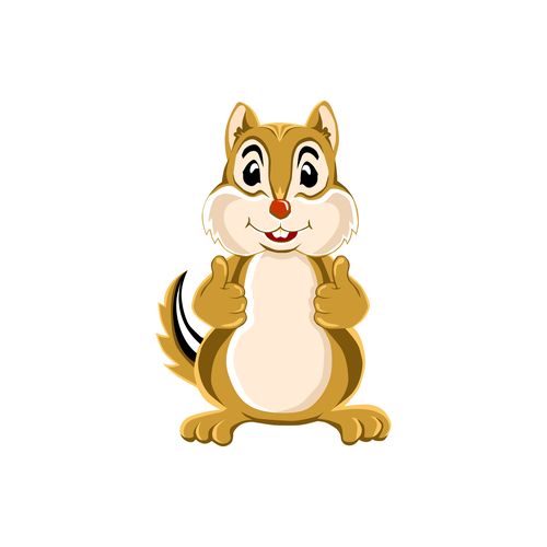 Good design with the title 'Cute squirrel'